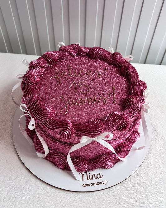 FULL GLITTER PINK CAKE- Lazos