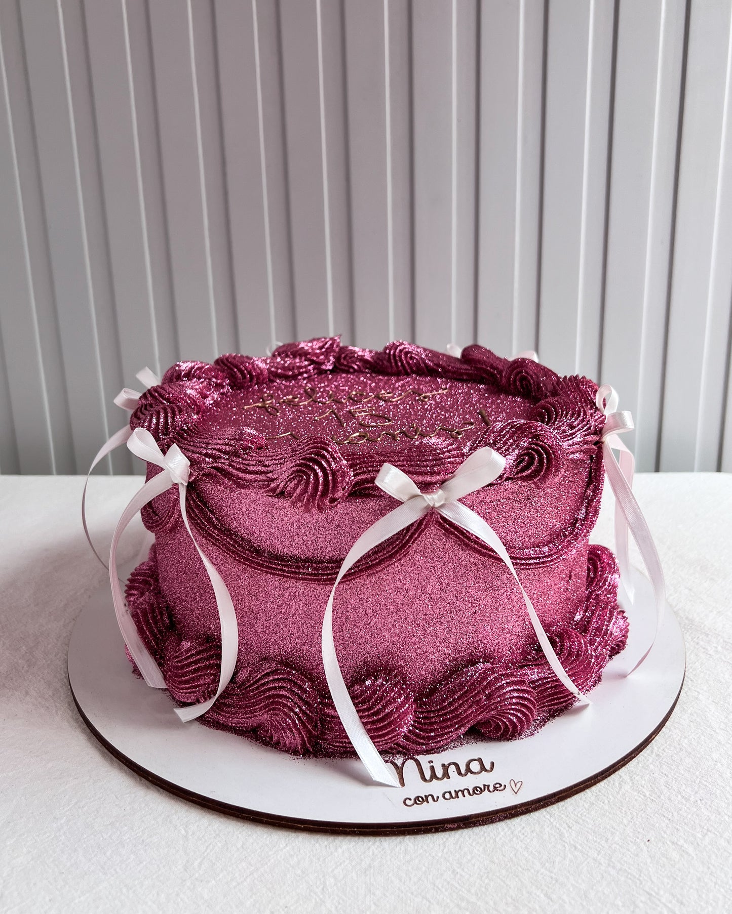 FULL GLITTER PINK CAKE- Lazos