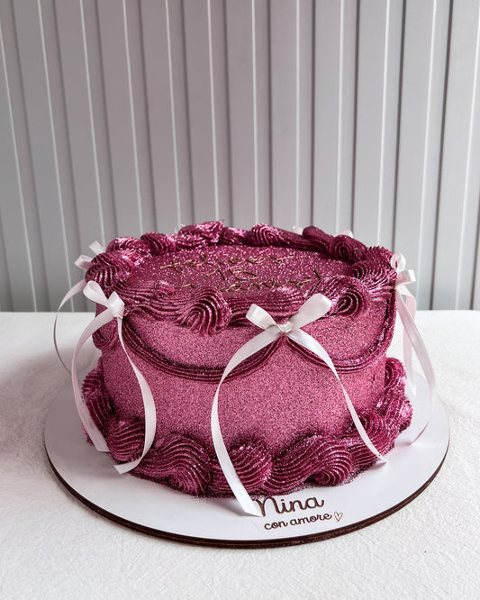 FULL GLITTER PINK CAKE- Lazos