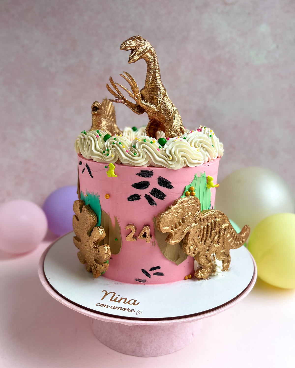 DINOSAUR CAKE - Pink