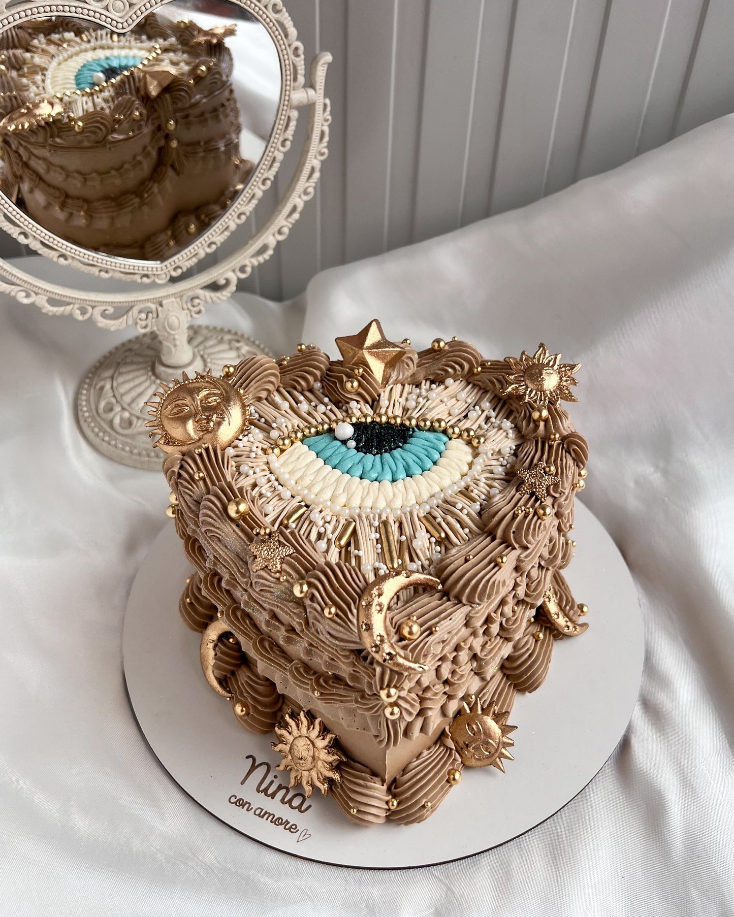 CORAZÓN OJO TURCO NUDE - Apliques Astrales