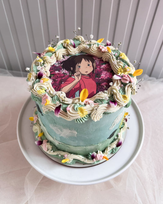 GHIBLI CAKE AZUL - Imagen comestible "El viaje de Chihiro"