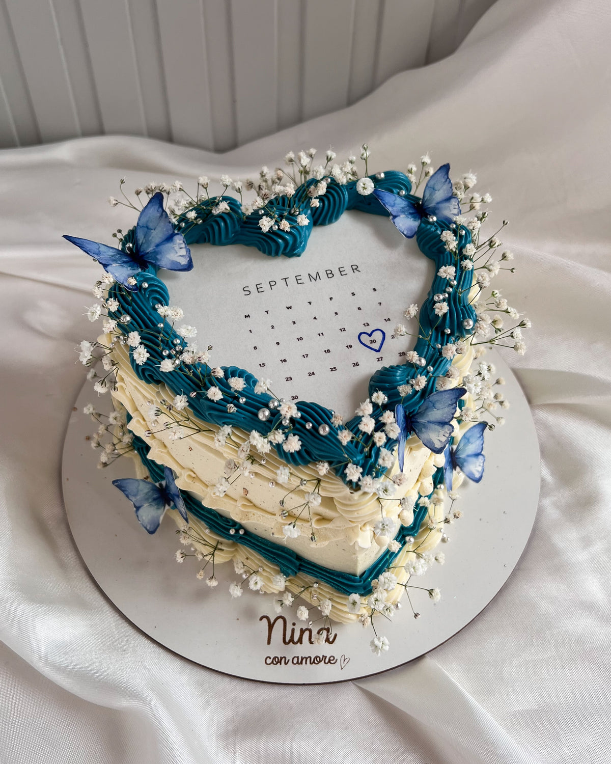 BURNING HEART BOHO - Flores y Mariposas Azules