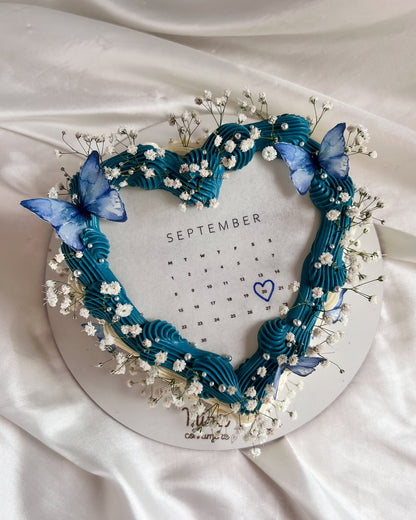 BURNING HEART BOHO - Flores y Mariposas Azul