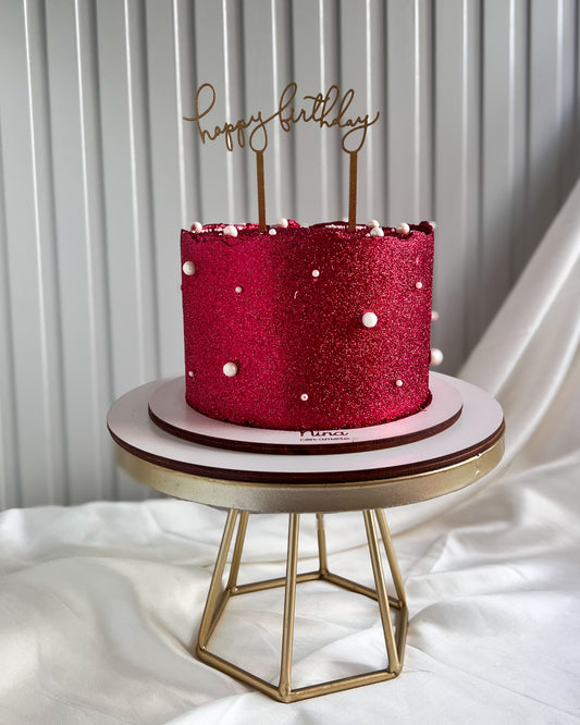 GLITTER CAKE ROJA - Perlas Blancas