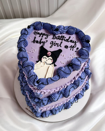 KUROMI HEART CAKE💜🖤