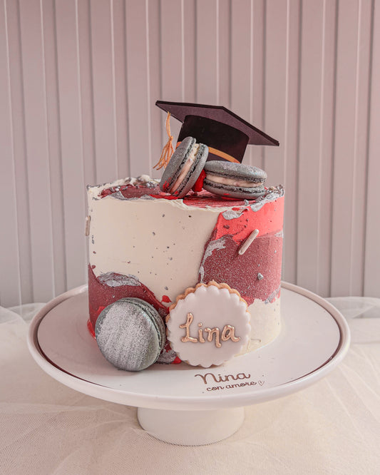 GRADUATION CAKE - Macarons - Red