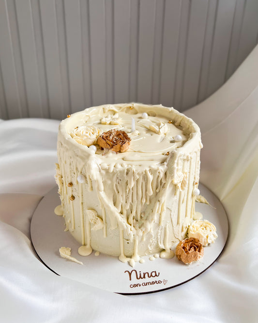 VELA BLANCA CAKE - Rosas doradas