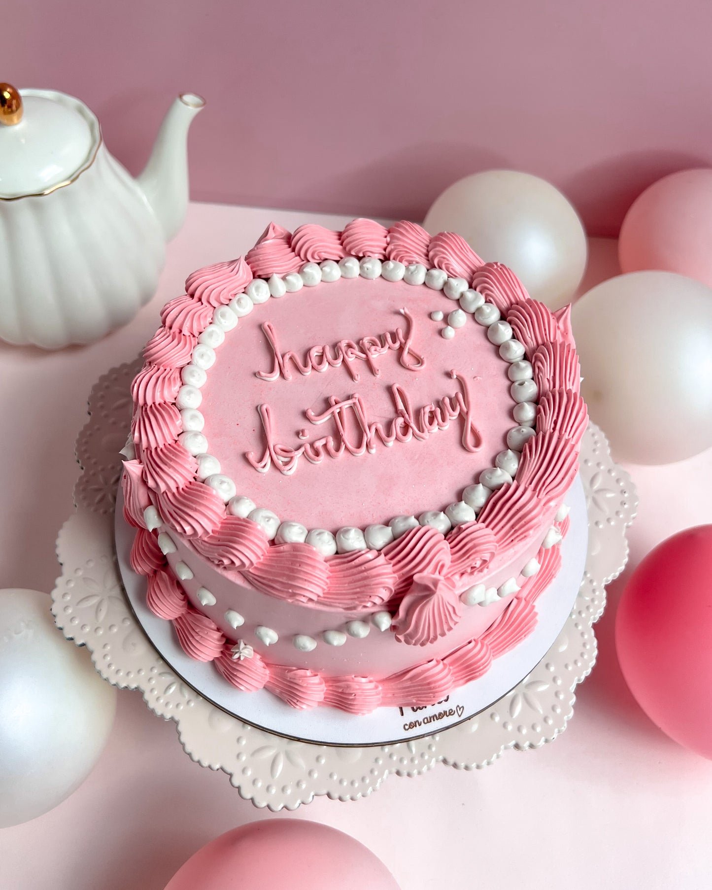 VINTAGE CAKE REDONDA - Rosa Pastel