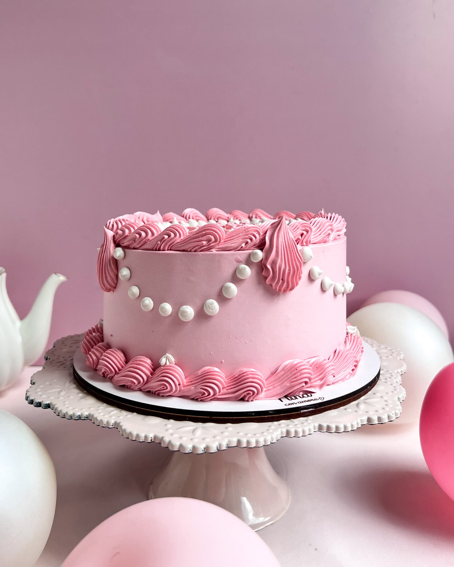 VINTAGE CAKE REDONDA - Rosa Pastel