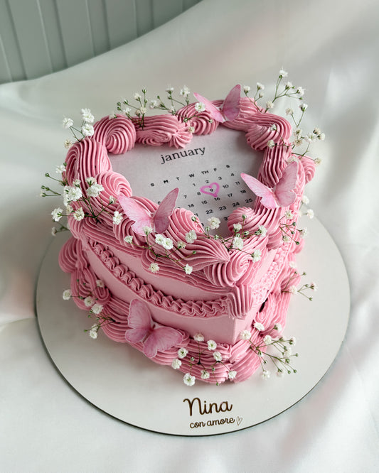 BURNING VINTAGE CAKE - Mariposas Rosadas