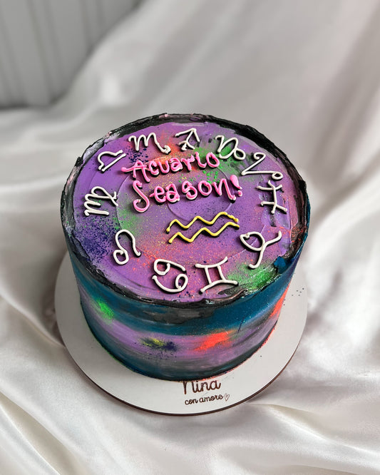 CAKE AESTHETIC AZUL Y MORADA - Zodíaco