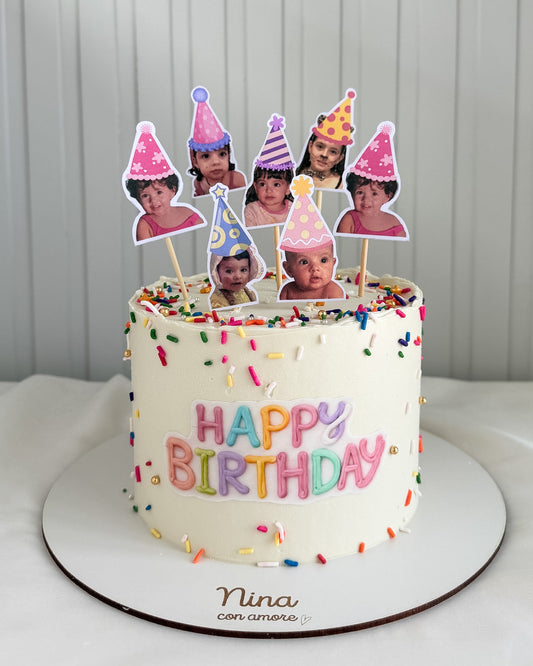 MEMORY CAKE  - Fotos con Gorrito - Letrero Pastel