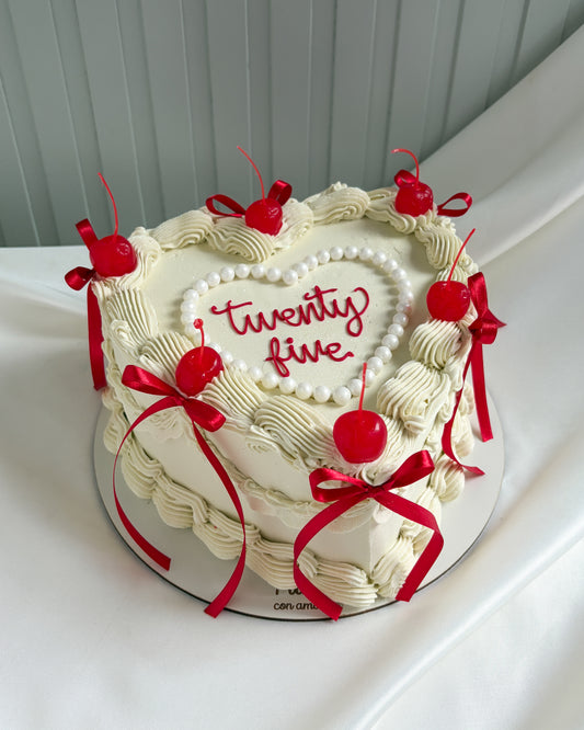 CORAZON BLANCO PERLAS - Cerezas y Lazos