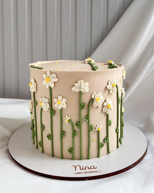FLOWERS CAKE - Flores en Crema Beige