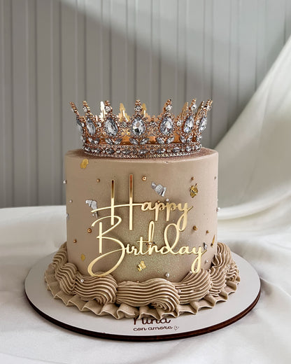 BIRTHDAY QUEEN CAKE NUDE CON PERLAS - Corona