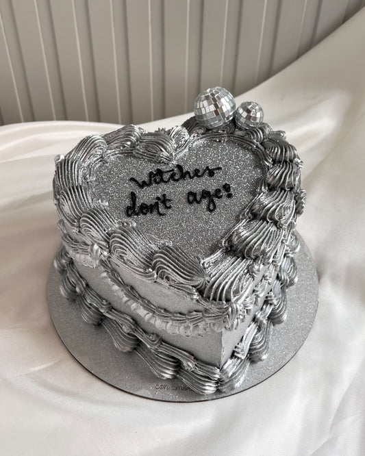 CORAZÓN VINTAGE PLATEADO- DISCO BALLS