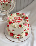 FLORES EN CREMA CAKE - ROJA