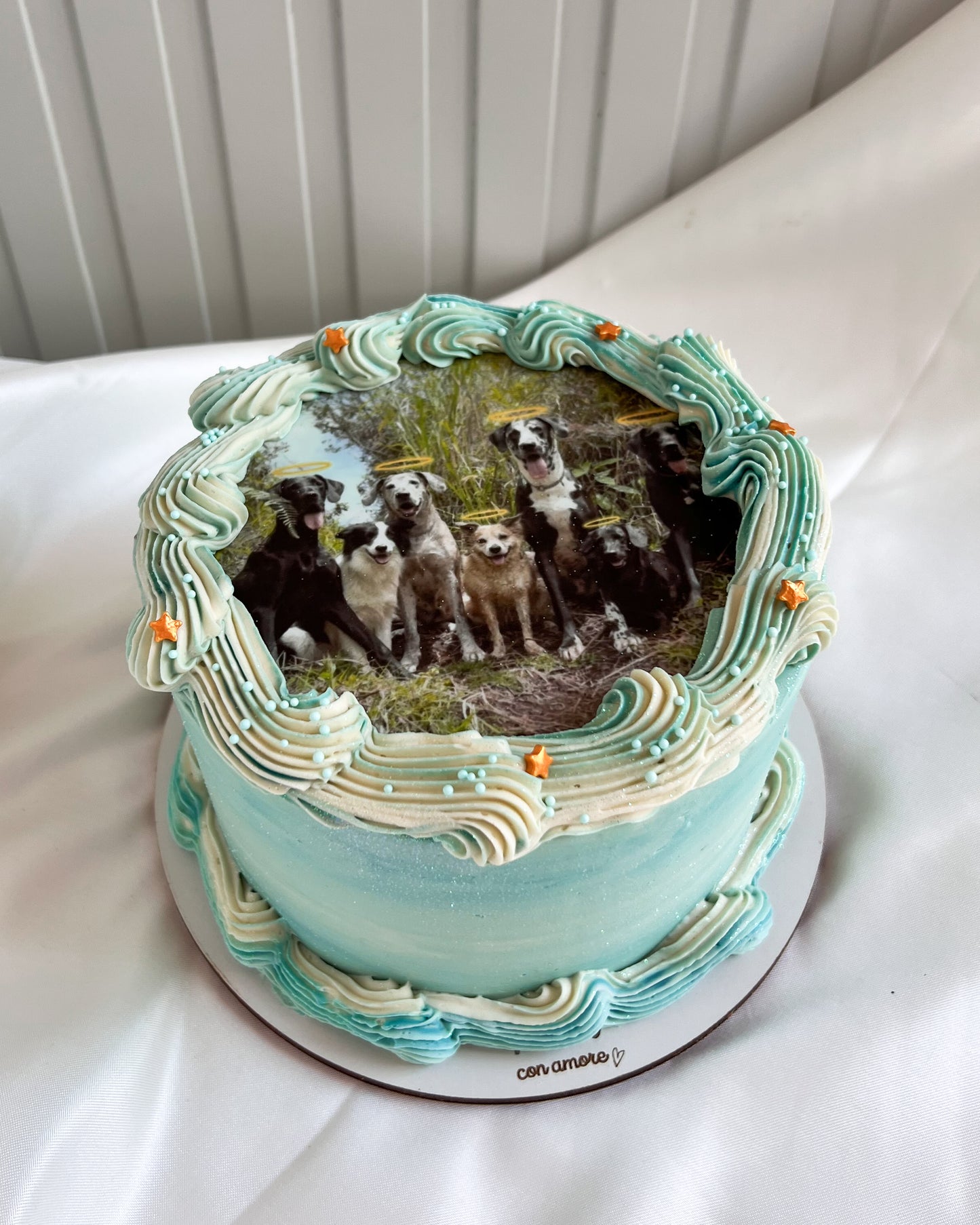 PERRITOS CAKE - IMAGEN COMESTIBLE -Azul