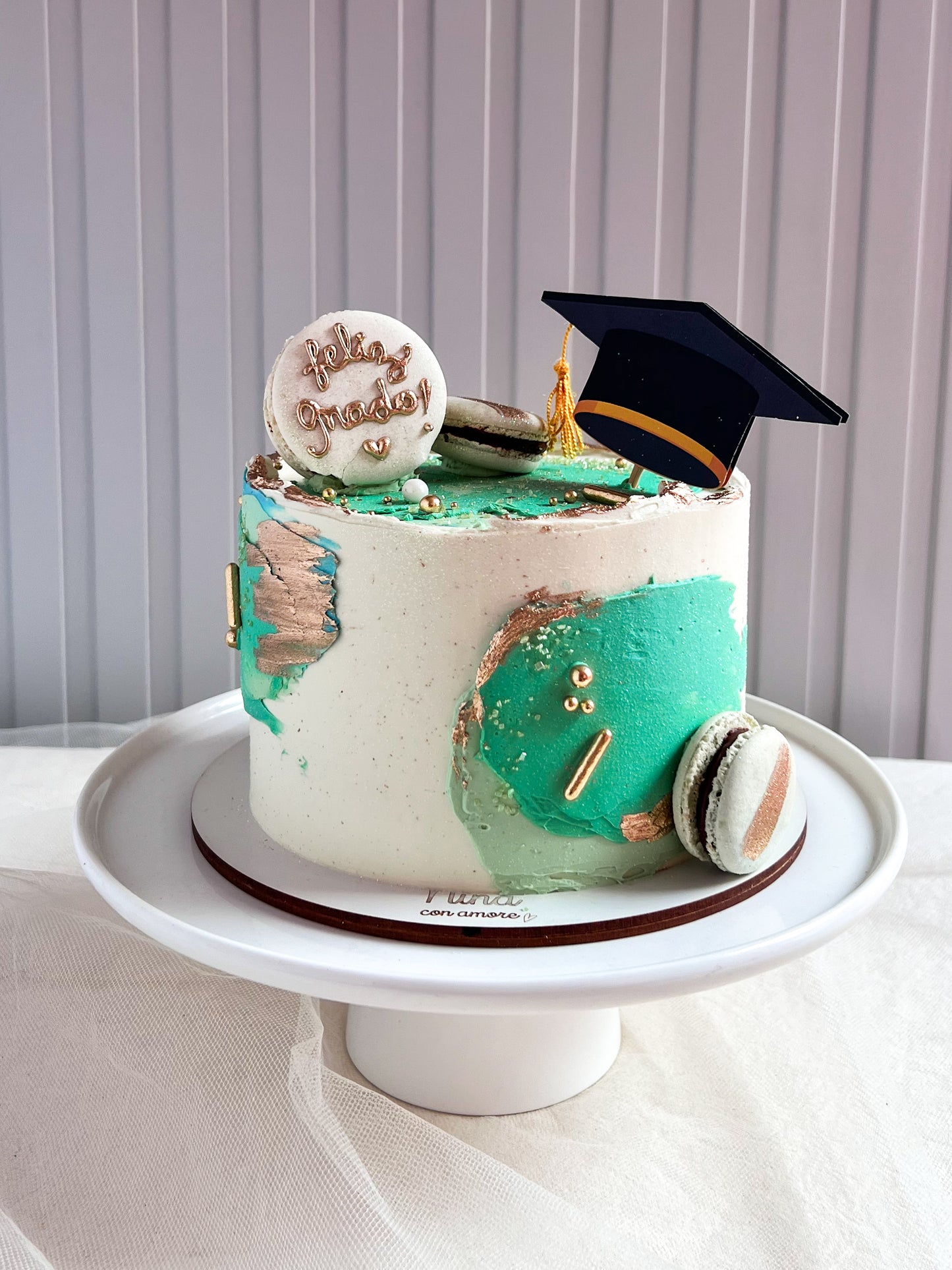 GRADUATION CAKE - Macarons - Verde