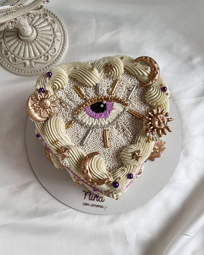 CORAZÓN OJO TURCO BLANCO - Apliques Astrales