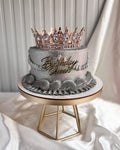 BIRTHDAY QUEEN CAKE PLATEADA - Corona Dorada