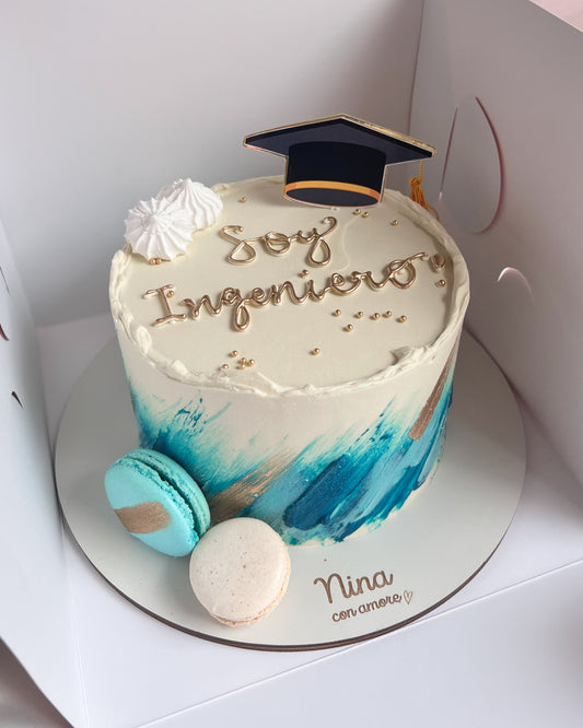 GRADUATION CAKE Macarons - Azul