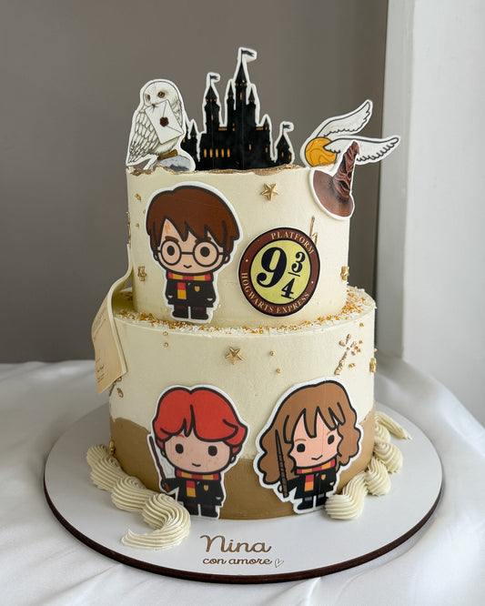 HARRY POTTER CAKE - Harry, Hermione y Ron, Castillo