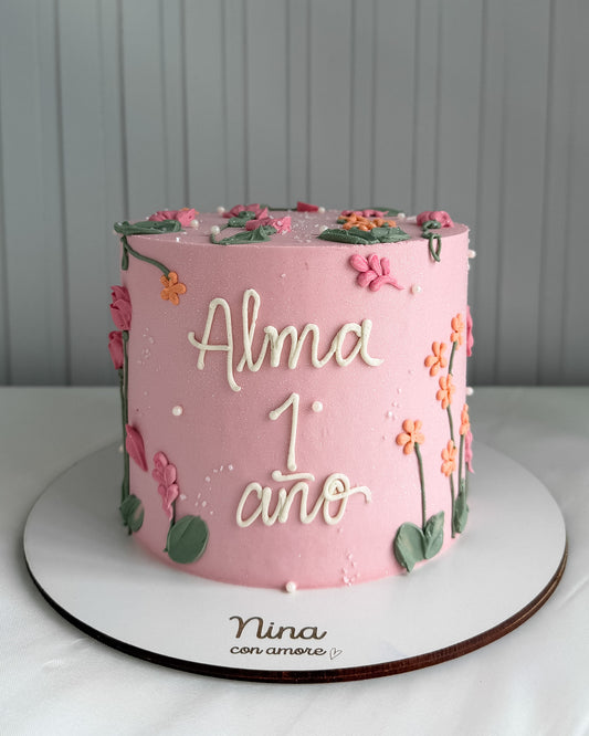 FLOWERS CAKE- Rosado