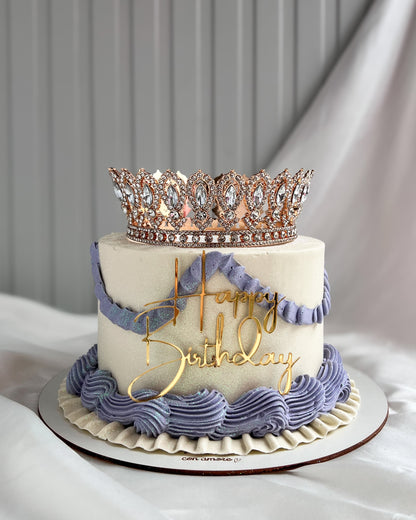 BIRTHDAY QUEEN CAKE BLANCA Y LILA - Corona