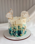 CAKE AZUL Y DORADO - HB Doctor