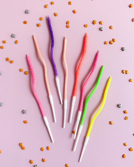 NUEVAS! VELITAS ESPIRAL GLITTER - Neon