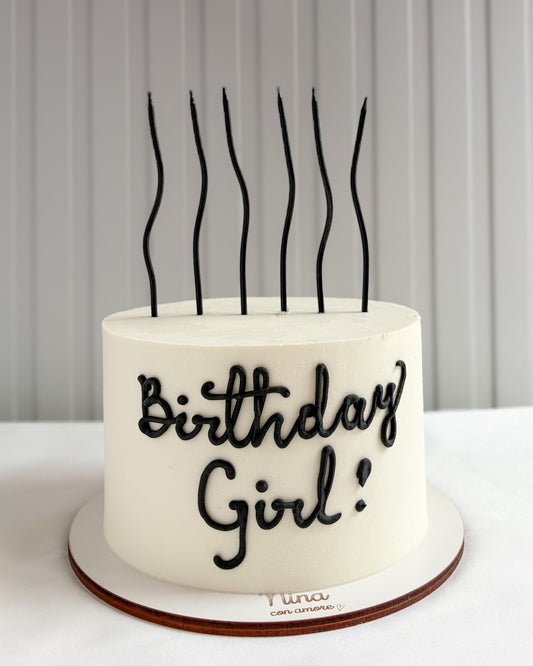 MINIMALIST CAKE-Blanca letras Negras