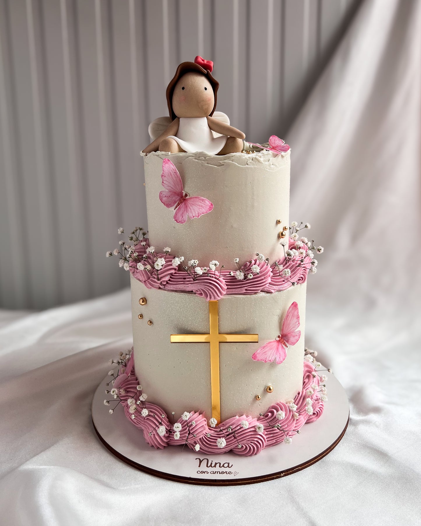 BAUTIZO / PRIMERA COMUNIÓN - Cake con Mariposas