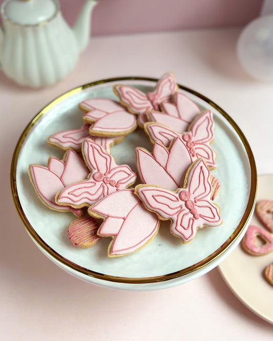 GALLETAS DECORADAS - Mariposas Rosadas