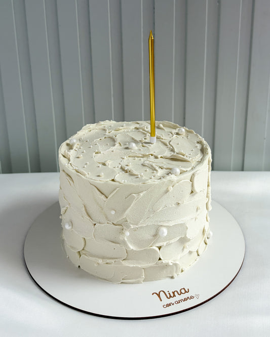 PINCELADAS BLANCAS Y PERLAS CAKE