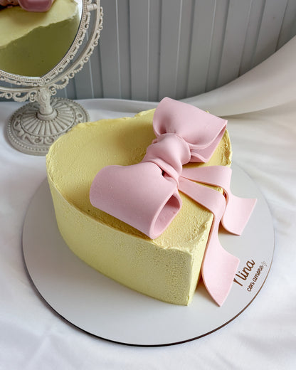 CORAZÓN CON LAZO MAXI - Amarillo y Rosa