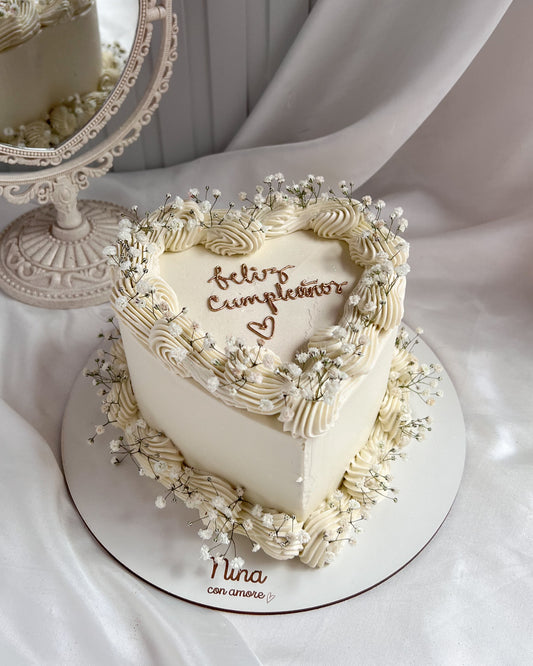BOHO FLOWERS HEART - Blanco