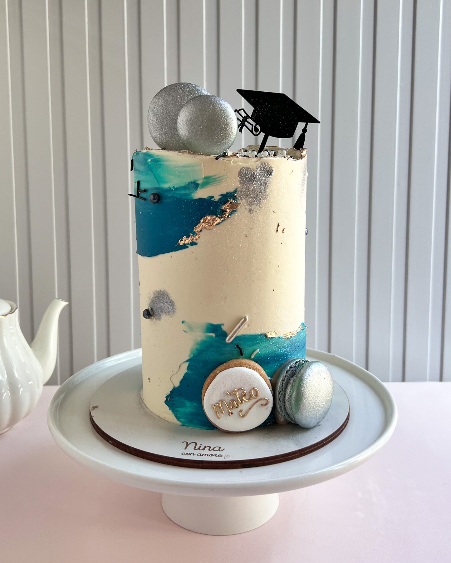 GRADUATION CAKE - Macarons - Azul