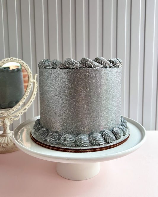 FULL GLITTER SILVER CAKE