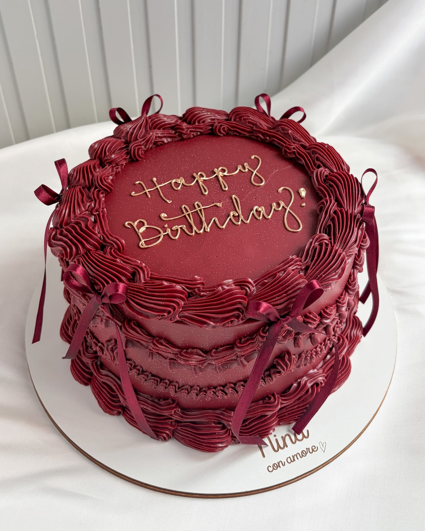VINTAGE CAKE VINOTINTO CON LAZOS