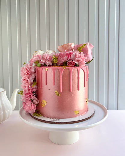 ROSE GOLD FLOWERS CAKE