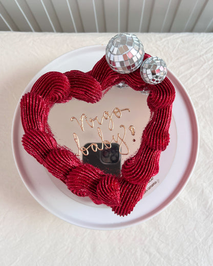 FULL GLITTER  SELFIE HEART - Roja con Disco Balls