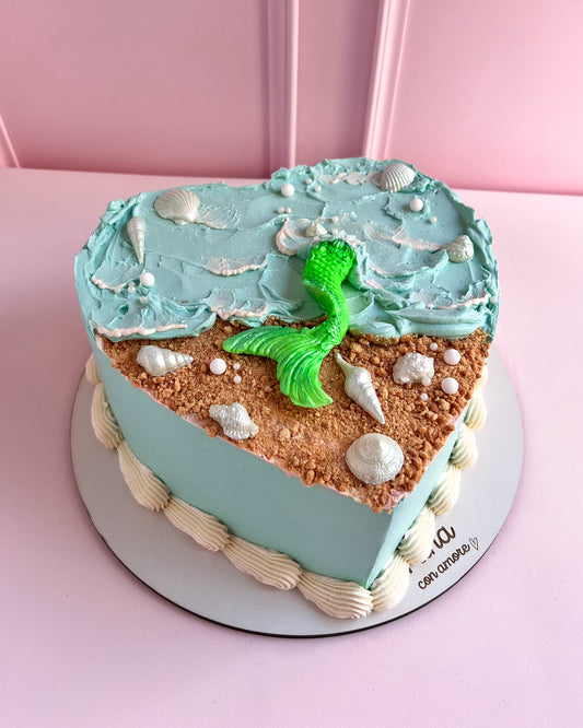 MERMAID HEART CAKE🌊🤍