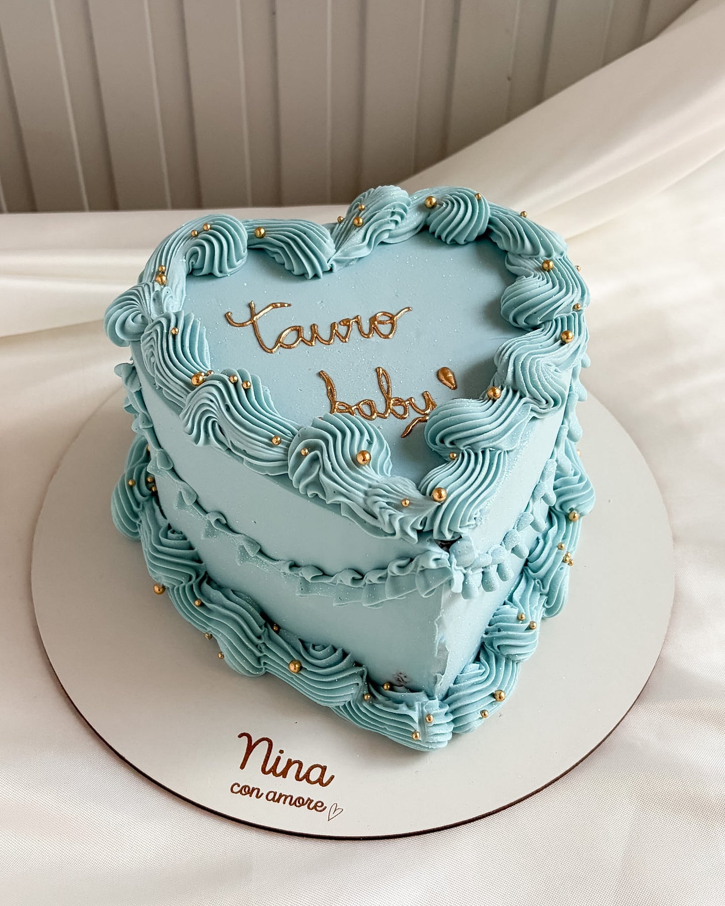 HEART CAKE - Celeste + Dorado