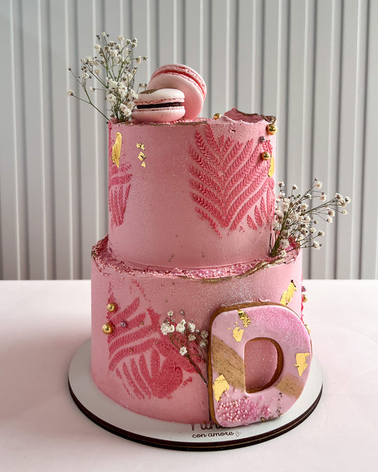 PINK STENCIL CAKE