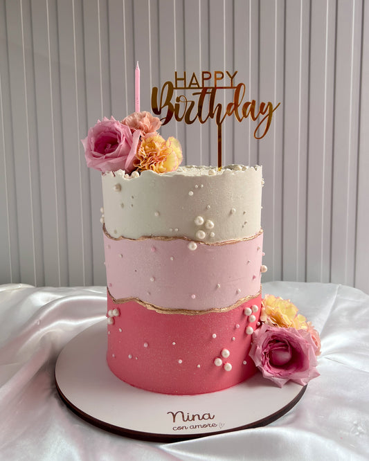 FLORES Y PERLAS CAKE - Pink