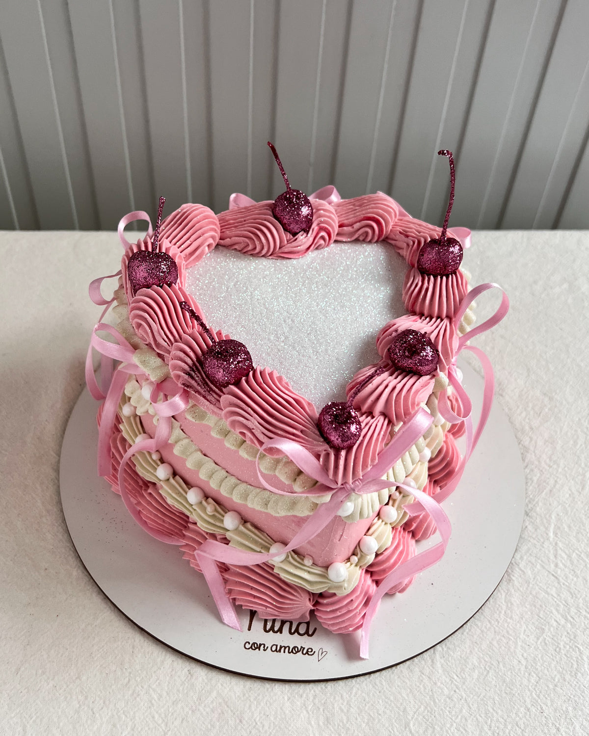 MAGIC GLITTER CAKE CEREZAS ROSADAS + Lazos