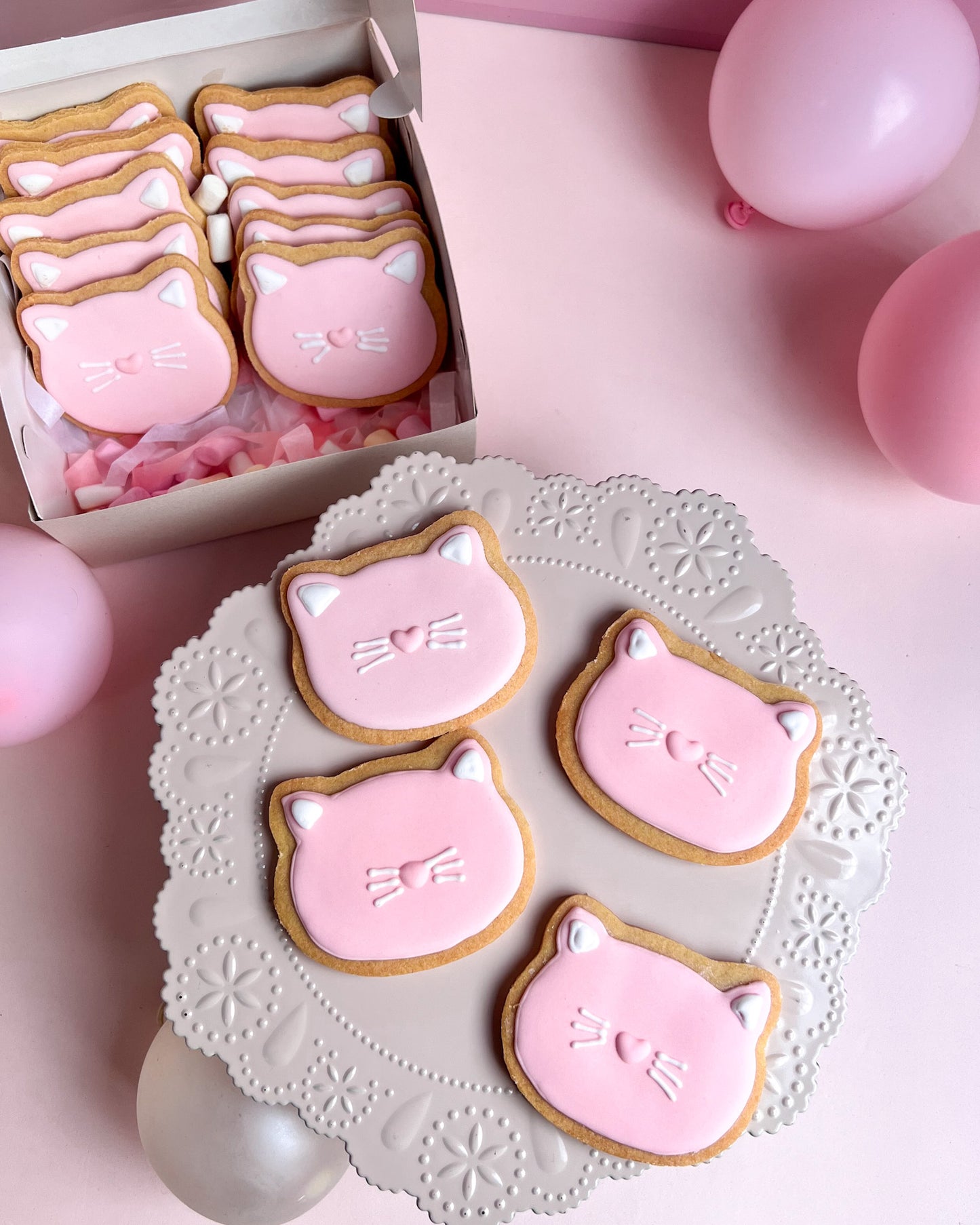 GALLETAS DECORADAS - Pink Gatitos