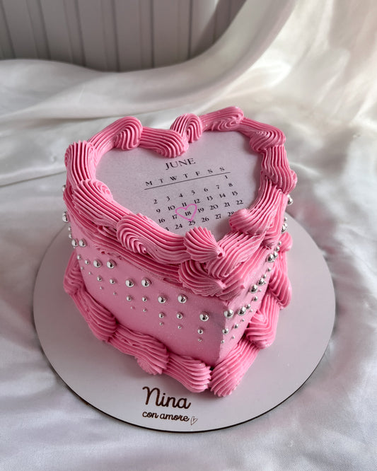 BURNING CAKE - Rosada + Perlas Plateadas